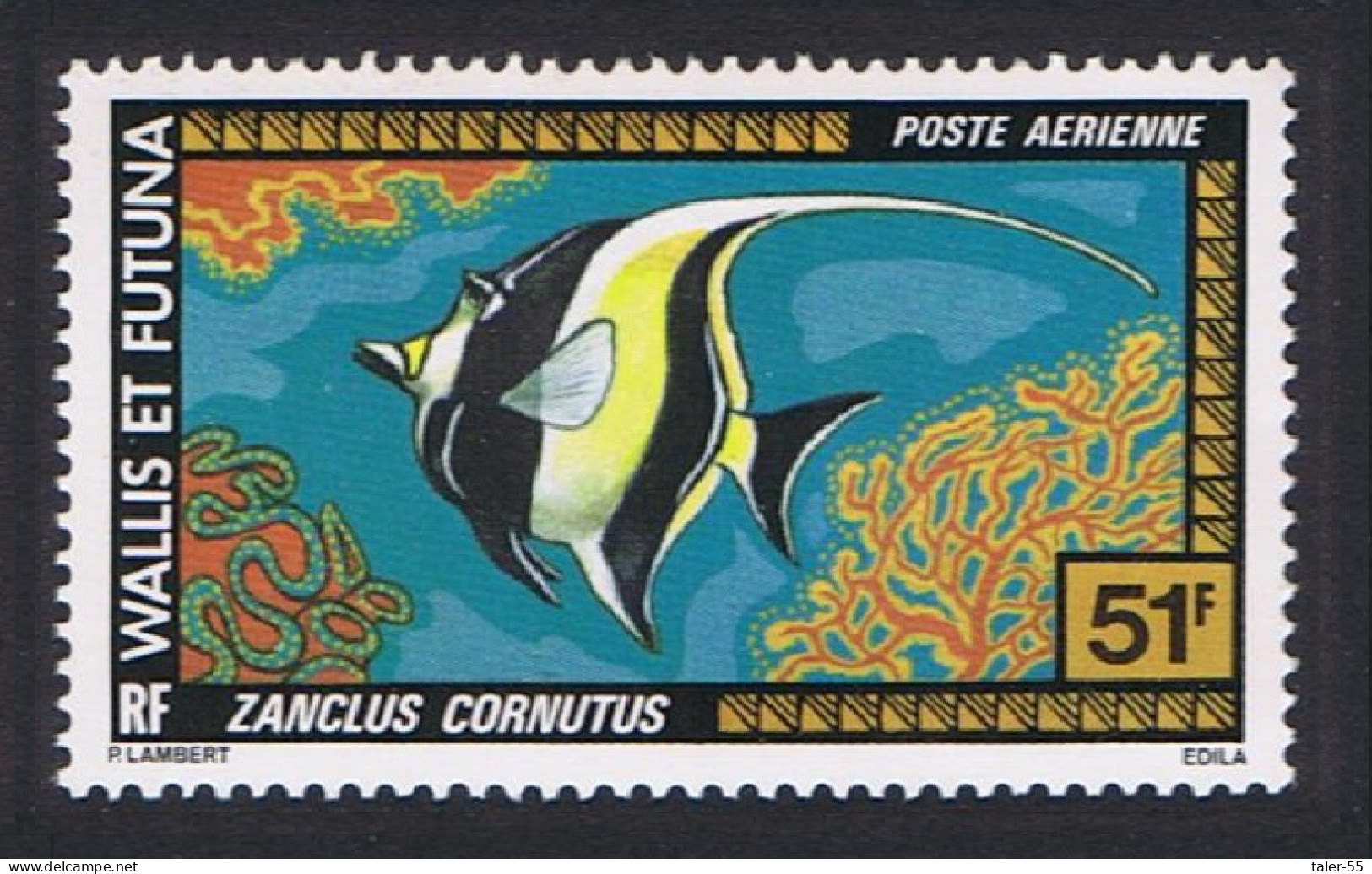 Wallis And Futuna Fish 51f Airmail 1978 MNH SG#281 Sc#C77 - Ungebraucht