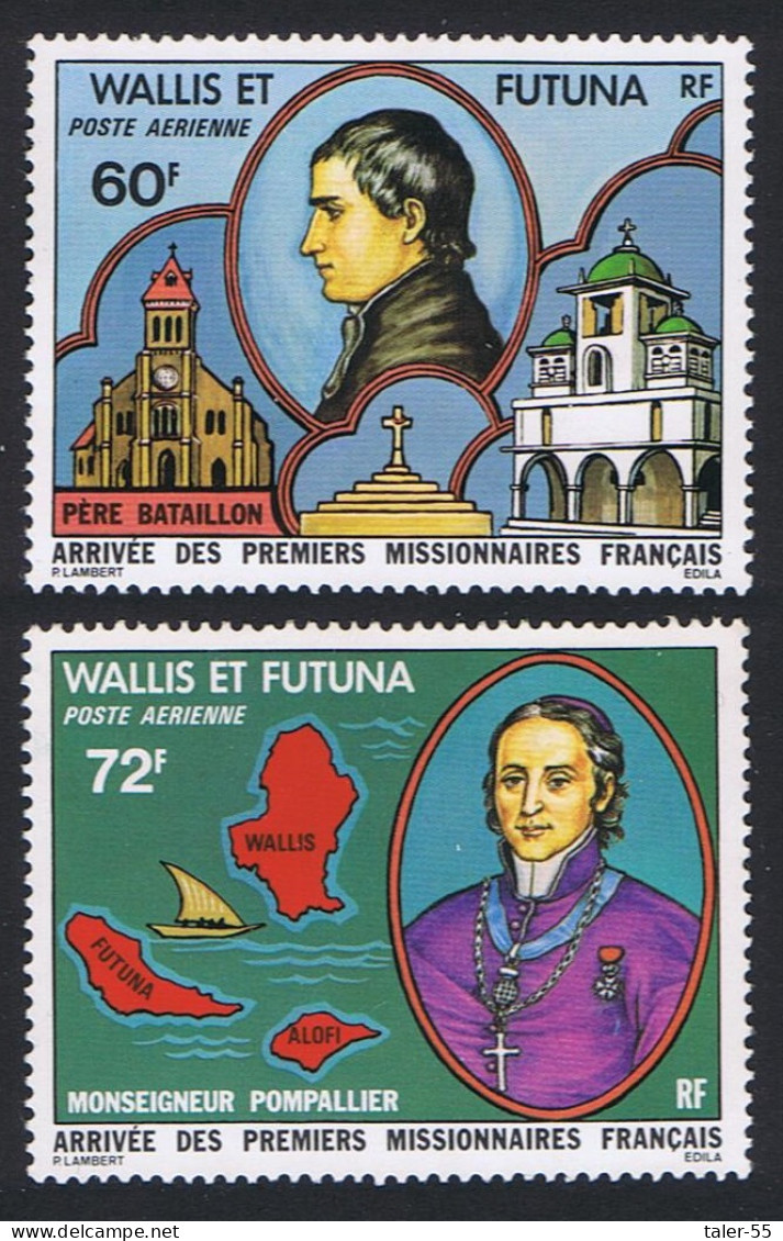 Wallis And Futuna Arrival Of First French Missionaries 2v 1978 MNH SG#284-285 Sc#C80-C81 - Unused Stamps