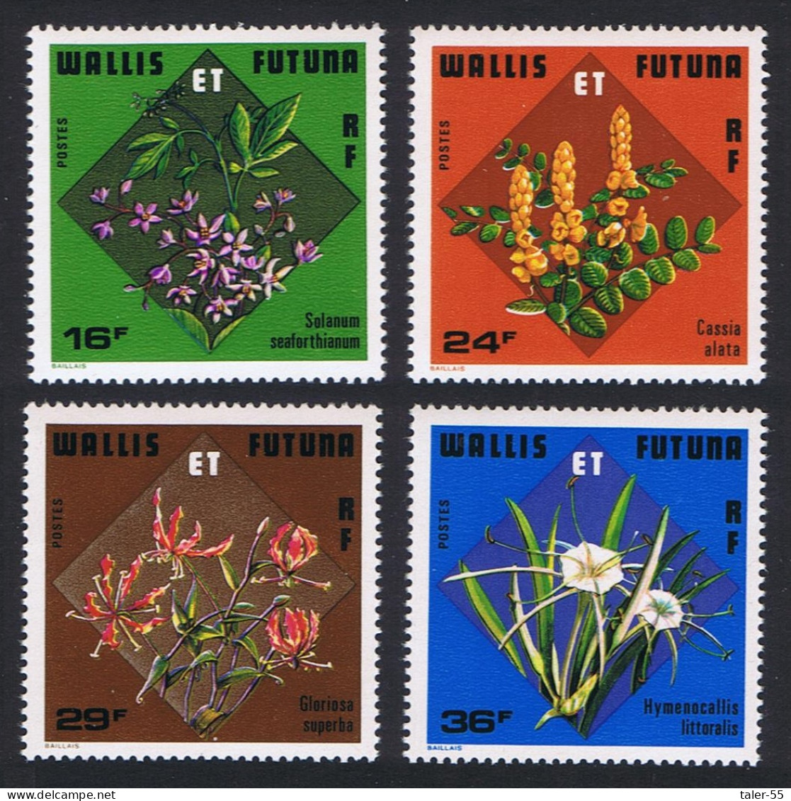 Wallis And Futuna Tropical Flowers 4v 1978 MNH SG#290-293 Sc#210-213 - Nuovi