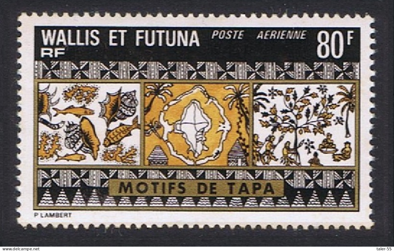 Wallis And Futuna Tapa Mats 80f Airmail 1975 MNH SG#242 MI#263 Sc#C59 - Ungebraucht