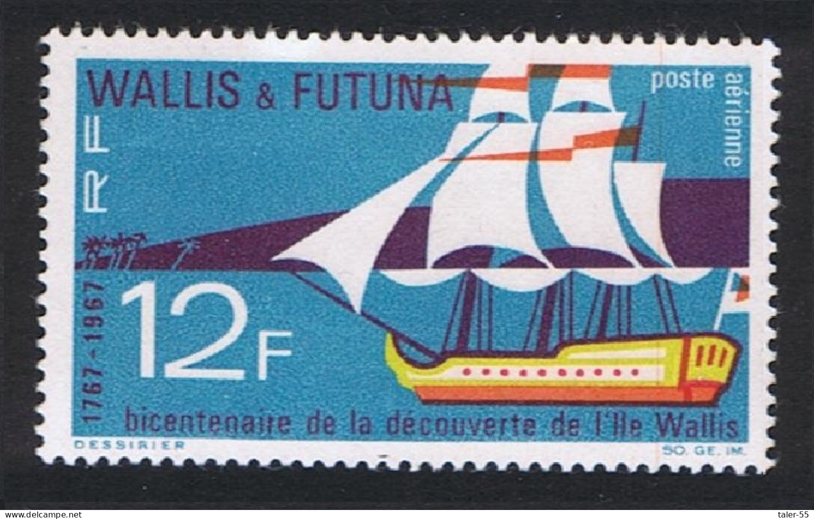 Wallis And Futuna Discovery Airmail 1967 MNH SG#195 - Ongebruikt