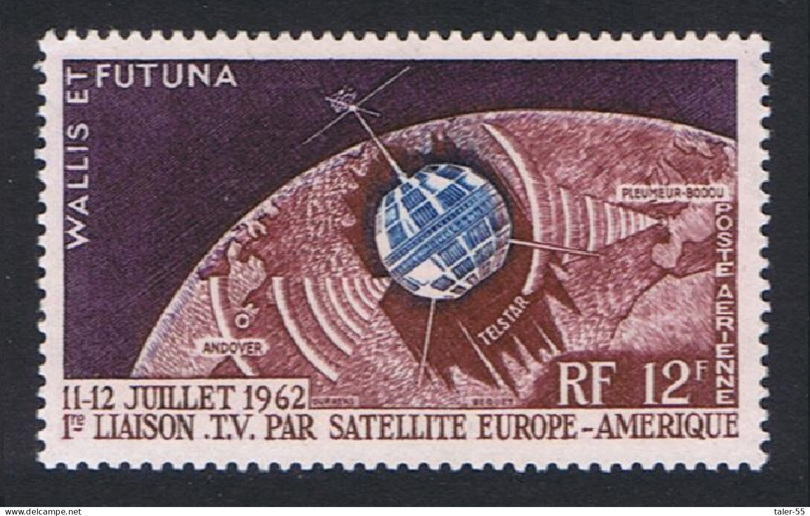 Wallis And Futuna Space 1st Trans-Atlantic Satellite Link Airmail 1962 MNH SG#181 Sc#C17 - Unused Stamps