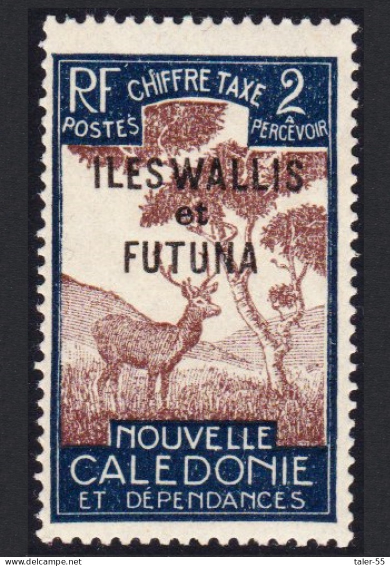 Wallis And Futuna Antelope Postage Due 2c White Paper 1930 MNH SG#D85 - Unused Stamps