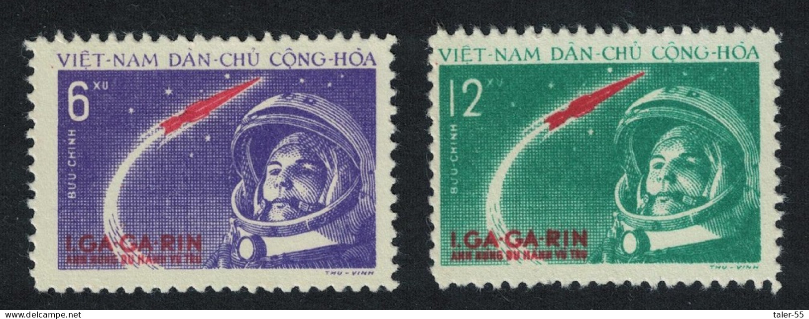 Vietnam GAGARIN World's First Manned Space Flight 2v 1961 MNH SG#N170-N171 MI#166-167 Sc#160-161 - Vietnam