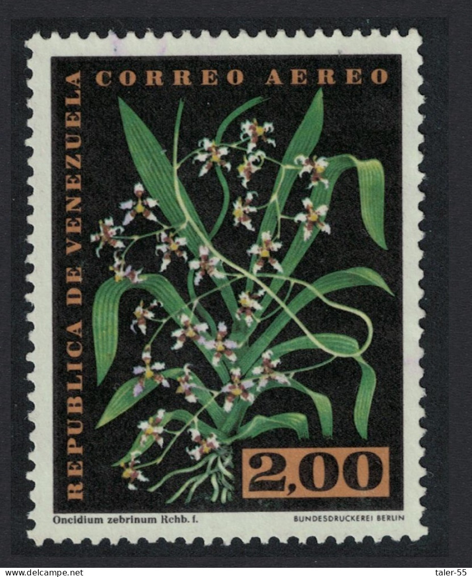Venezuela Orchids 'Oncidium Zebrinium' 2B KEY VALUE 1962 Canc SG#1730 Sc#C803 - Venezuela