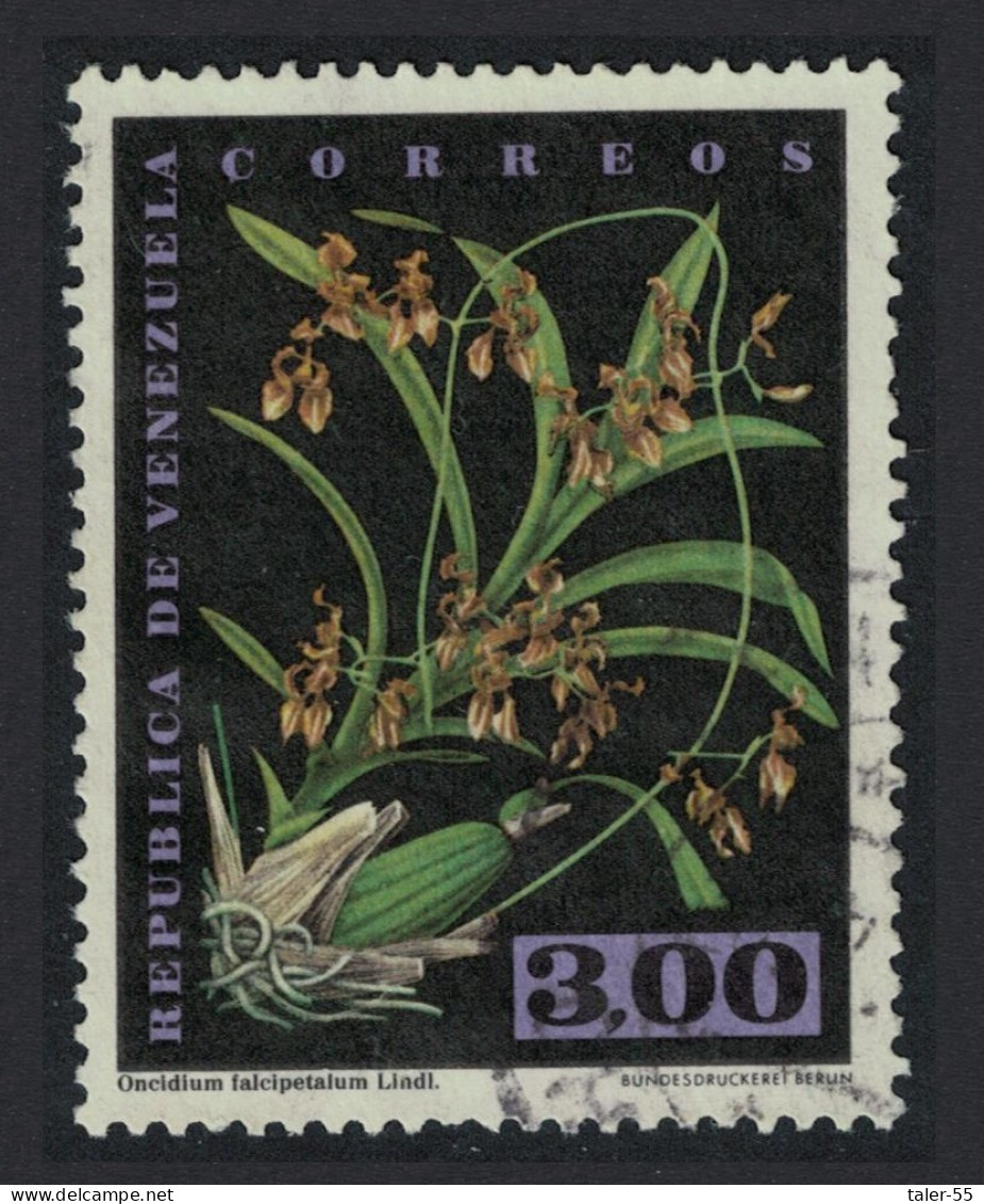 Venezuela Orchid 'Oncidium Falcipetalum Lindl 3B KEY VALUE 1962 Canc SG#1720 Sc#811 - Venezuela