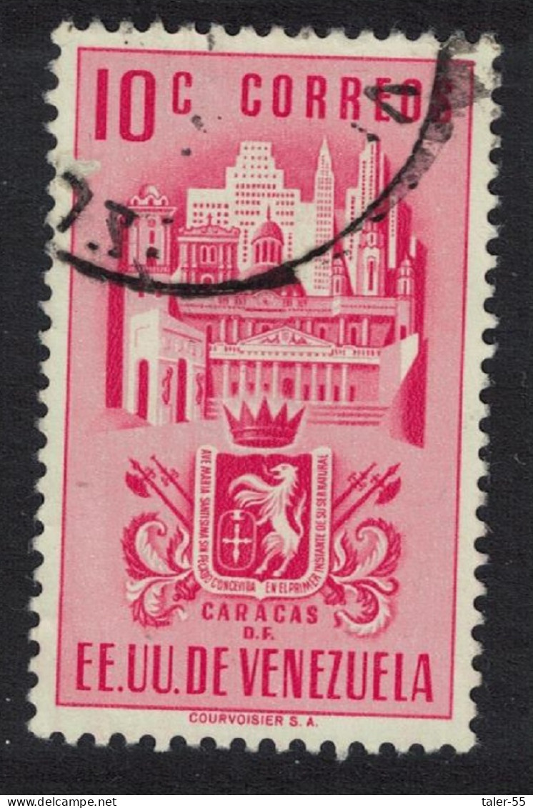 Venezuela Arms Issue Federal District Of Caracas 10c T3 1951 Canc SG#892 Sc#486 - Venezuela