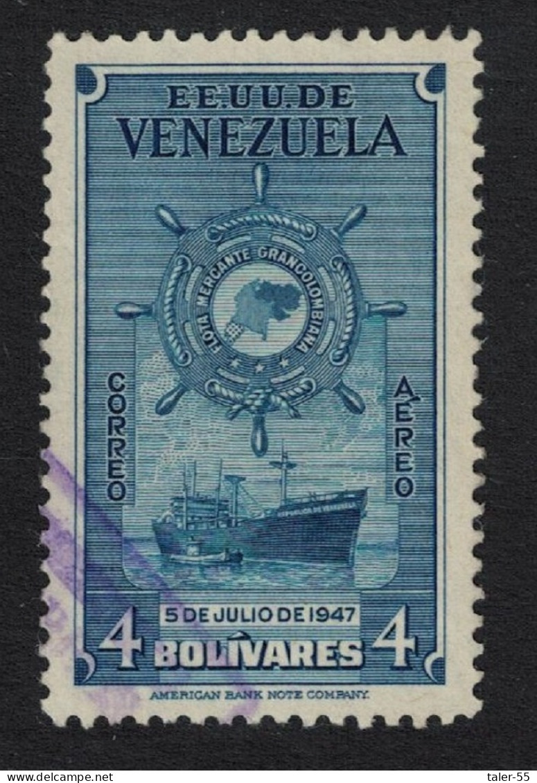 Venezuela Colombia Merchant Marine 4B KEY VALUE Violet 1948 Canc SG#805 Sc#C270 - Venezuela