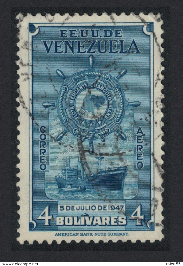 Venezuela Colombia Merchant Marine 4B KEY VALUE Black 1948 Canc SG#805 Sc#C270 - Venezuela