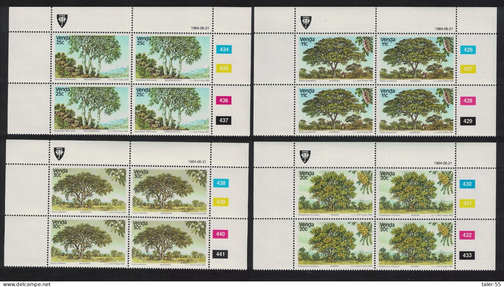 Venda Indigenous Trees 3rd Series 4v Blocks Of 4 1984 MNH SG#95-98 - Venda
