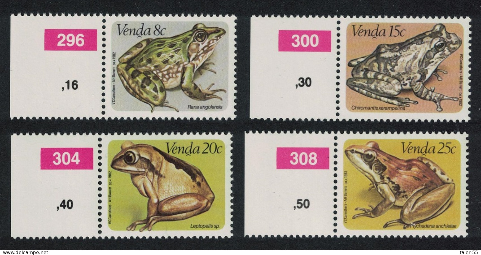 Venda Frogs 4v Margins 1982 MNH SG#67-70 - Venda