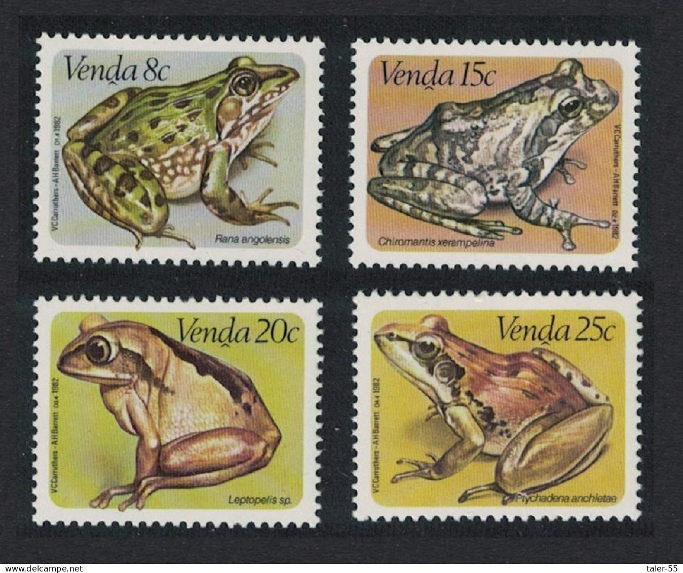 Venda Frogs 4v 1982 MNH SG#67-70 - Venda