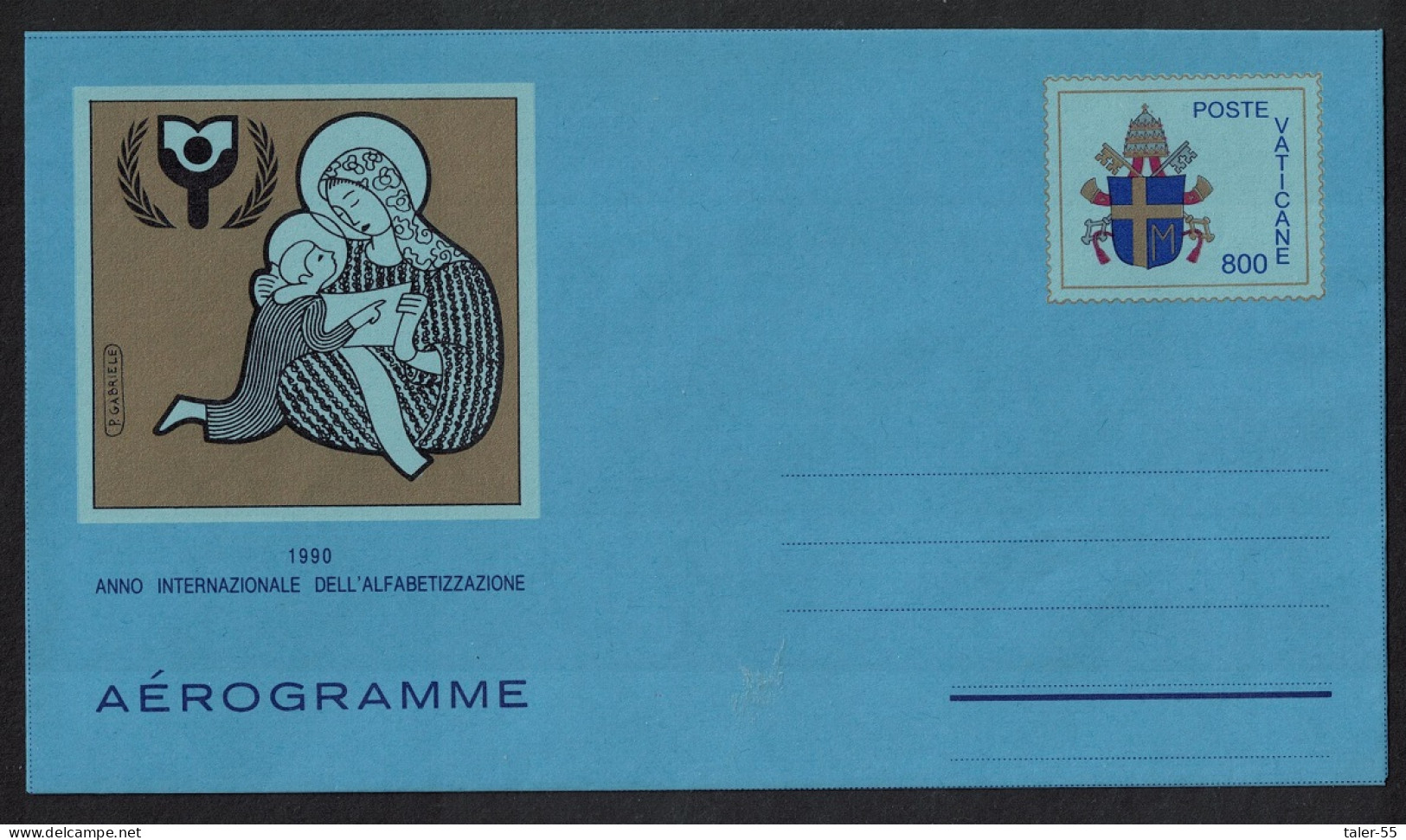 Vatican Aerogramme International Literacy Year 1990 - Used Stamps