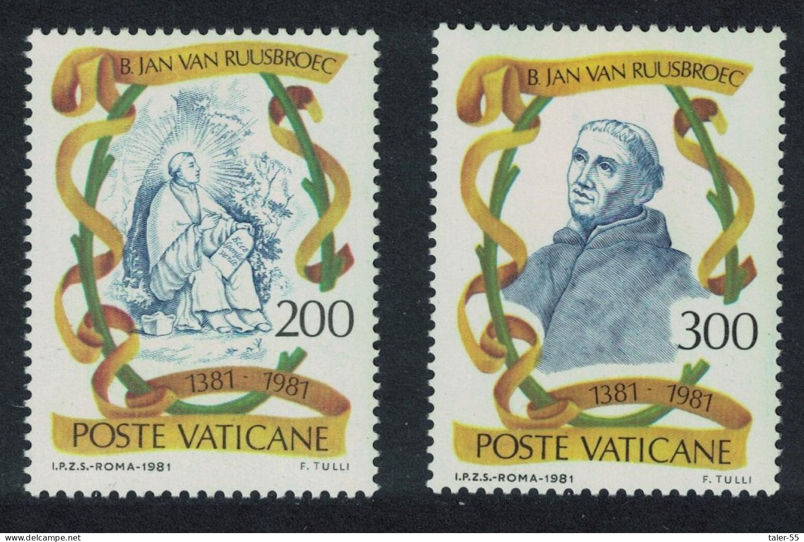 Vatican 600th Death Anniversary Of Jan Van Ruusbroek 2v 1981 MNH SG#765-766 Sc#692-693 - Neufs