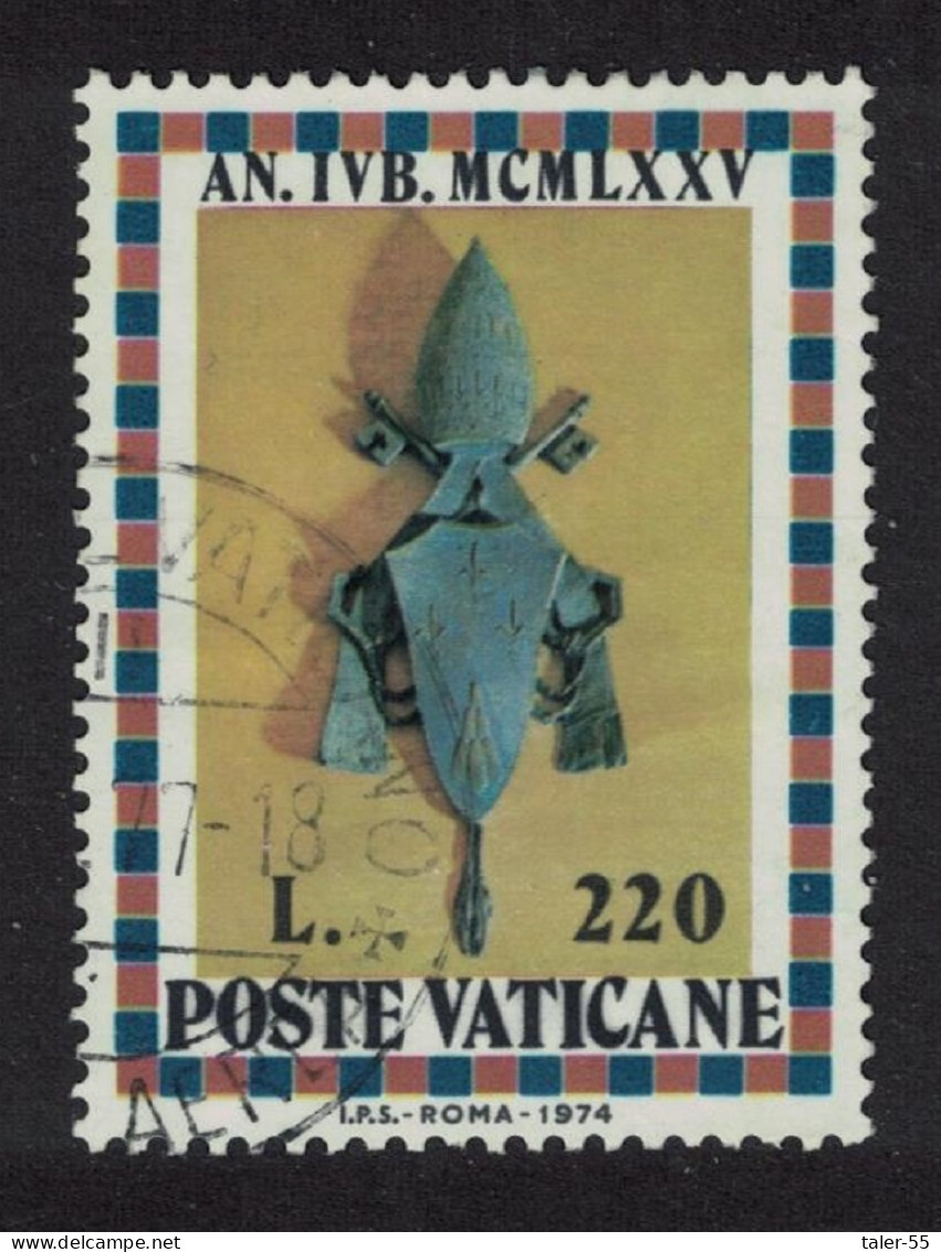 Vatican Arms Of Pope Paul VI 1974 Canc SG#631 Sc#570 - Gebruikt