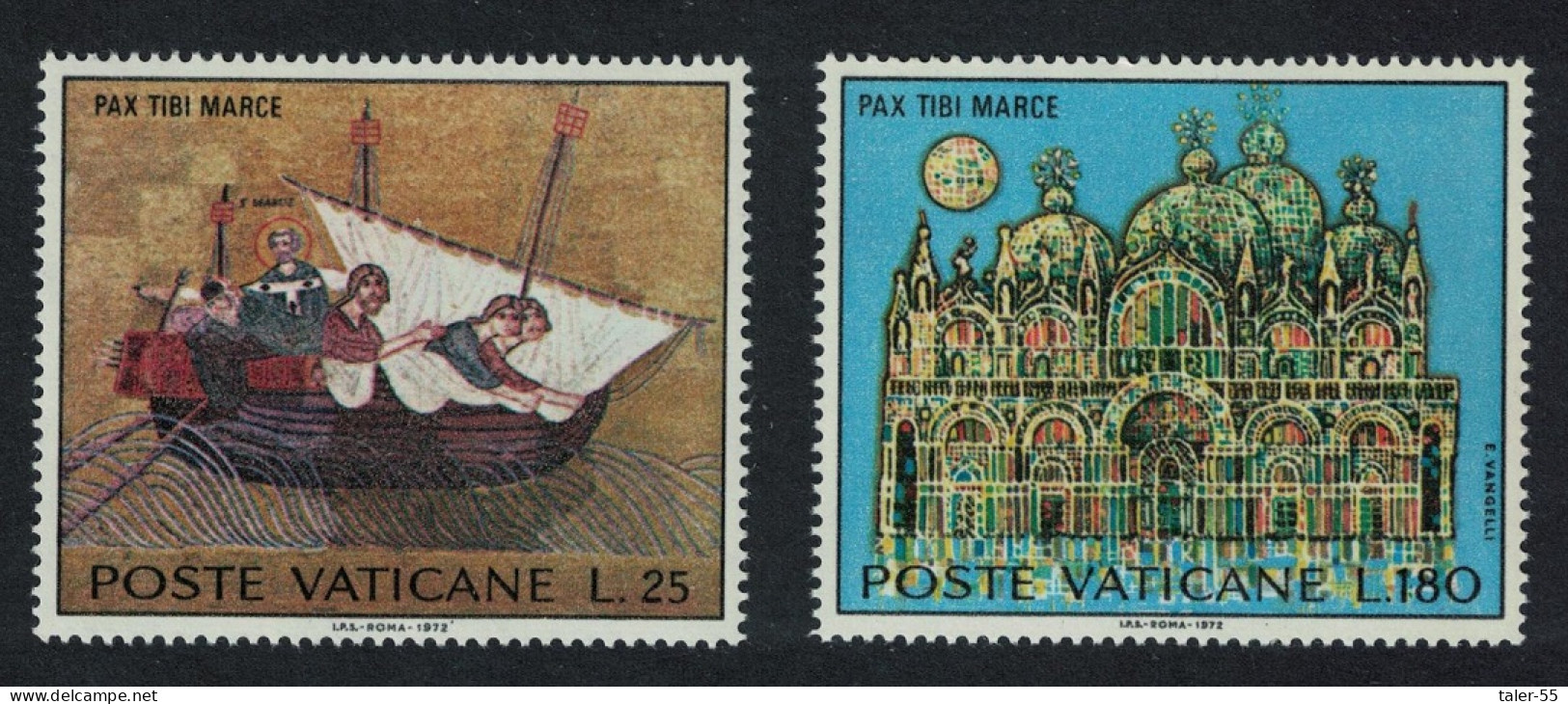 Vatican UNESCO Save Venice Campaign 2v Def 1972 SG#574+579 - Gebruikt