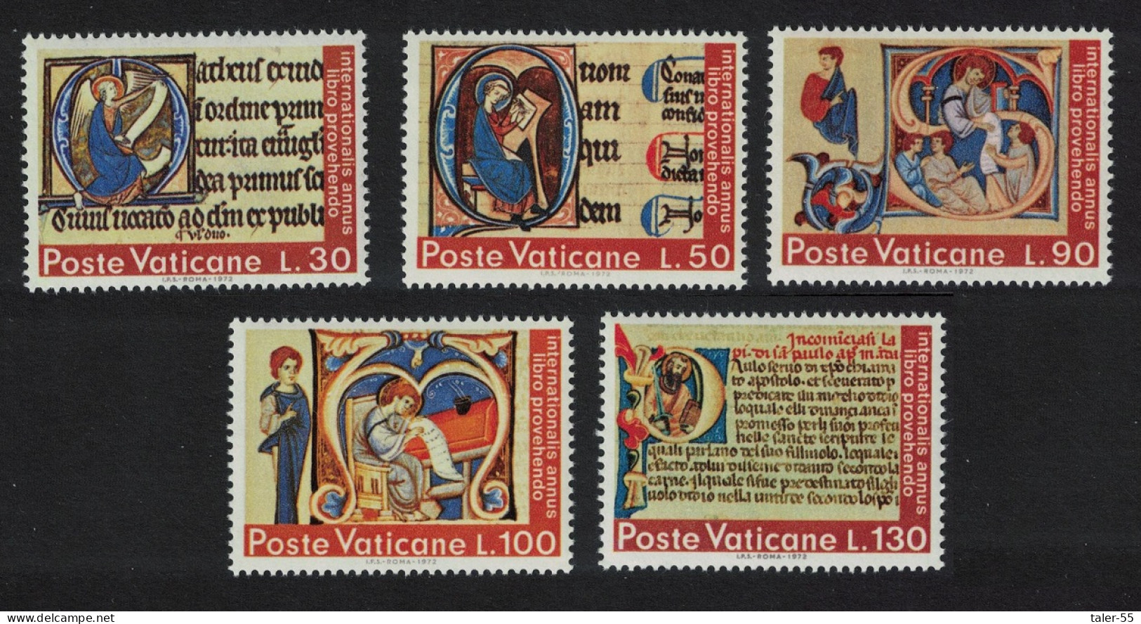 Vatican Illuminated Manuscripts 5v 1972 MNH SG#581-585 Sc#521-25 - Nuevos