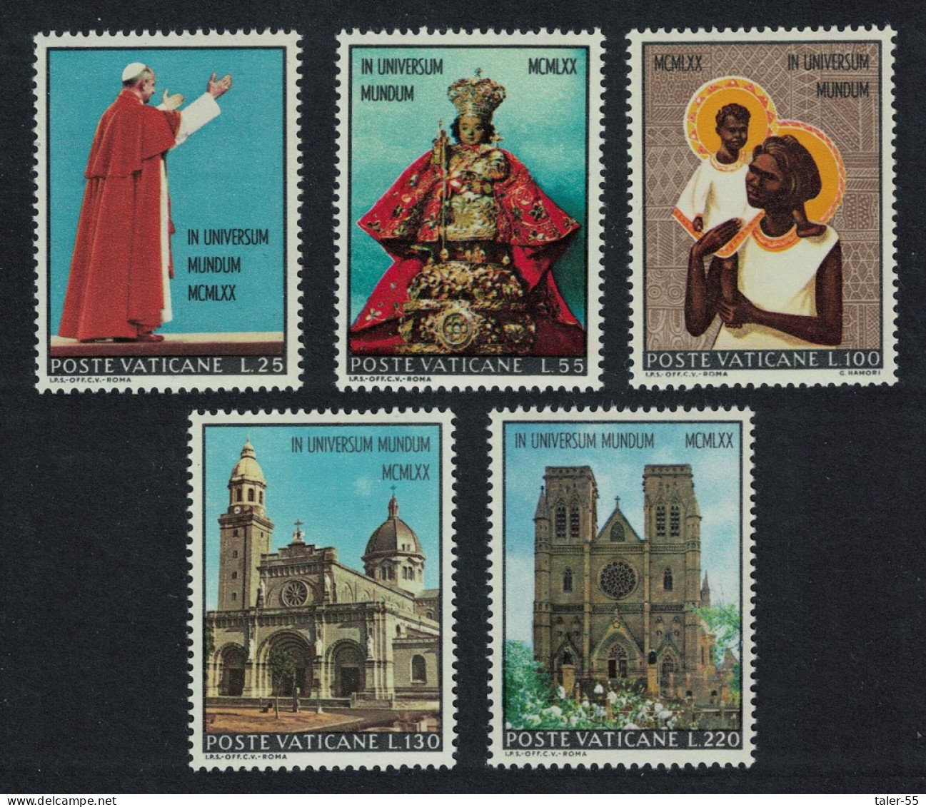 Vatican Visit Of Pope Paul VI To Asia And Oceania 5v 1970 MNH SG#547-551 Sc#495-499 - Unused Stamps