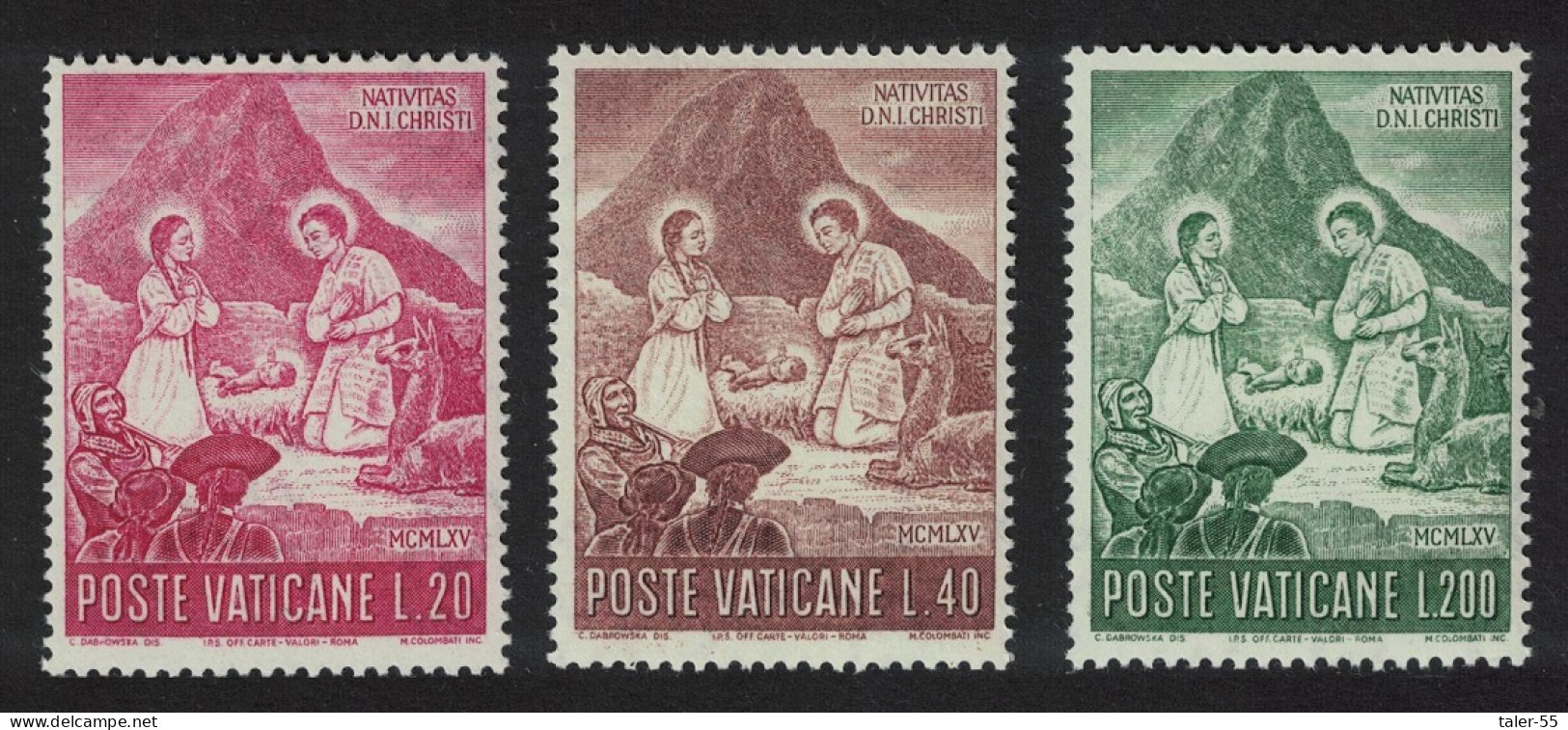 Vatican Christmas 3v 1965 MNH SG#464-466 Sc#420-422 - Nuovi