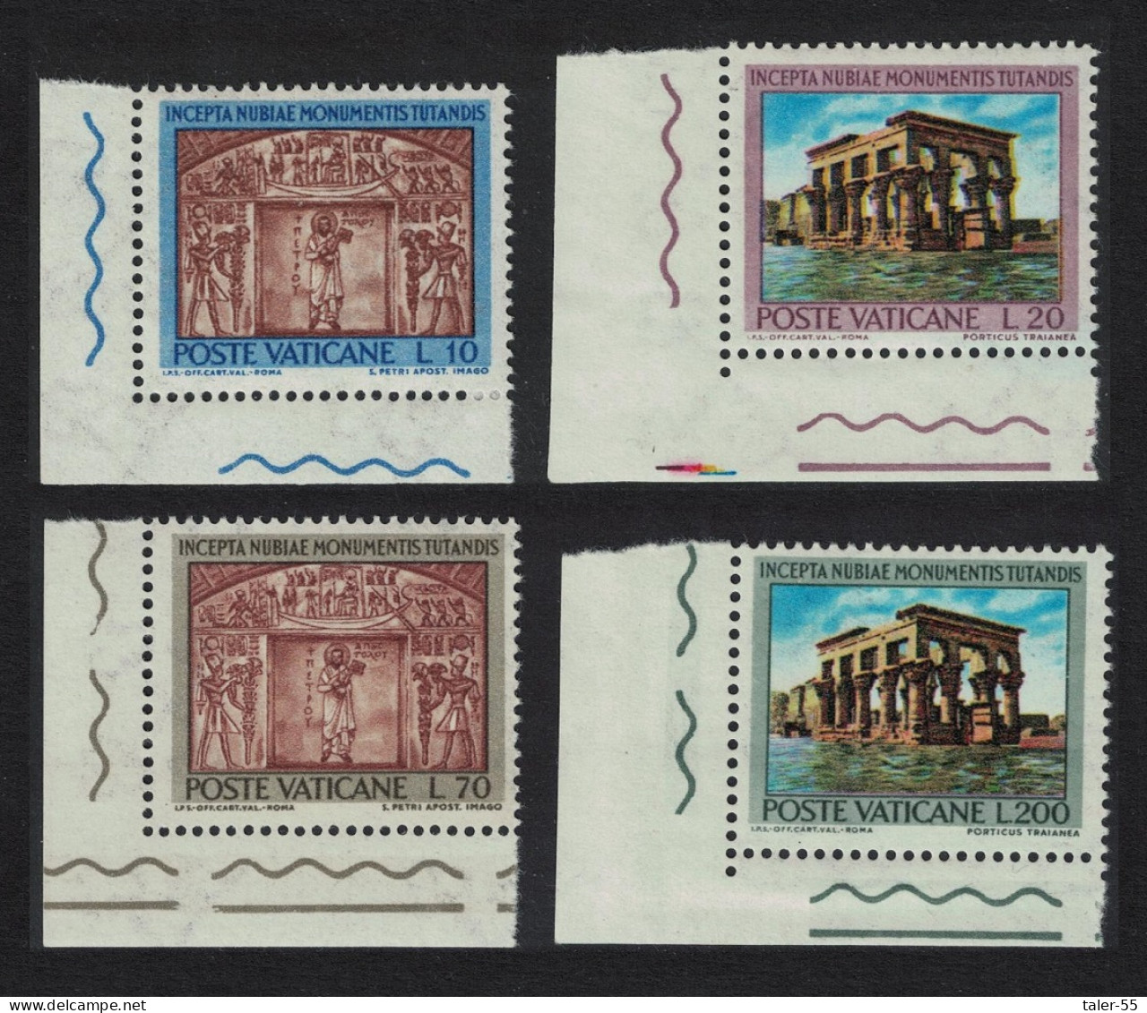 Vatican Nubian Monuments Preservation 4v Corners 1964 MNH SG#423-426 - Neufs