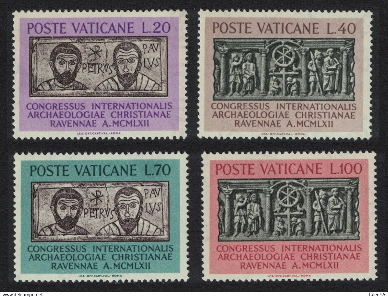 Vatican Archaeology Congress Ravenna 4v 1962 MNH SG#385-388 Sc#341-344 - Unused Stamps
