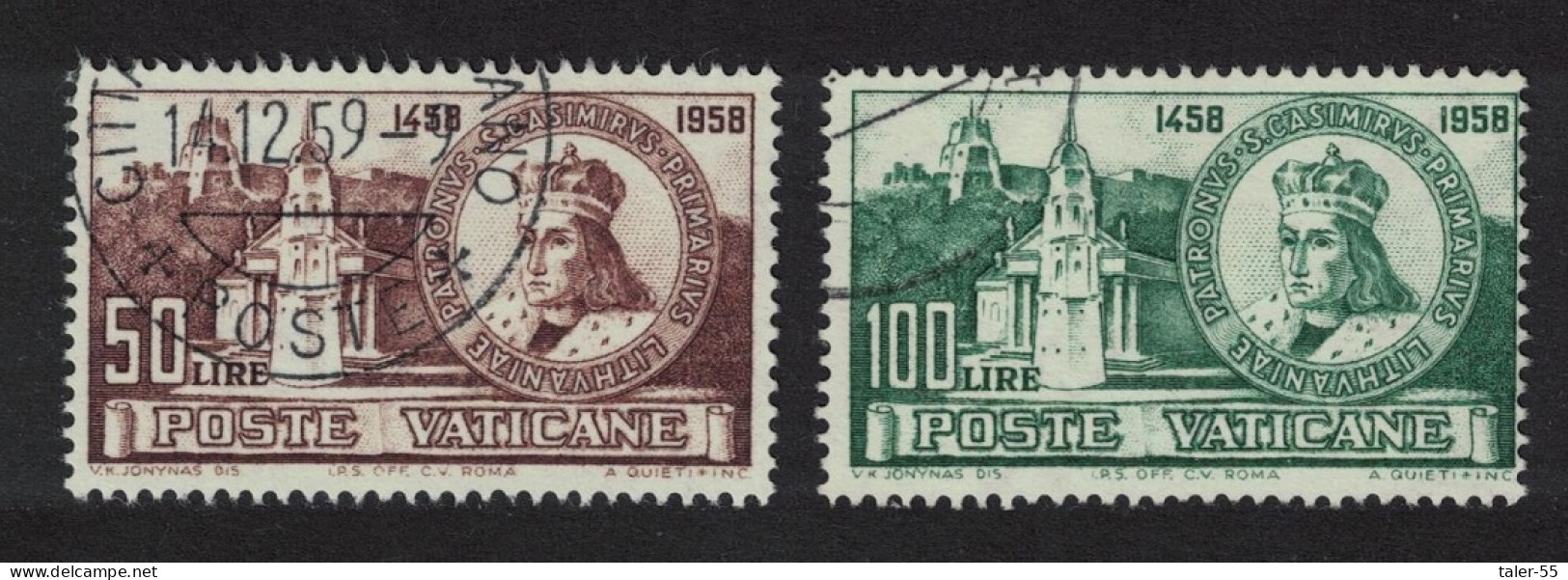 Vatican Saint Casimir Patron Saint Of Lithuania 2v 1959 Canc SG#306-307 Sc#364-365 - Used Stamps