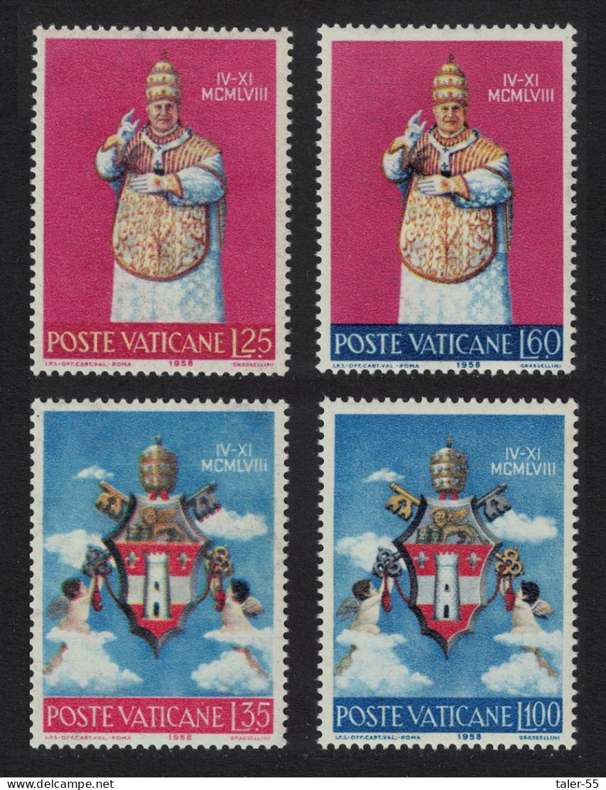 Vatican Coronation Of Pope John XXIII 4v 1959 MNH SG#282-285 Sc#250-253 - Neufs