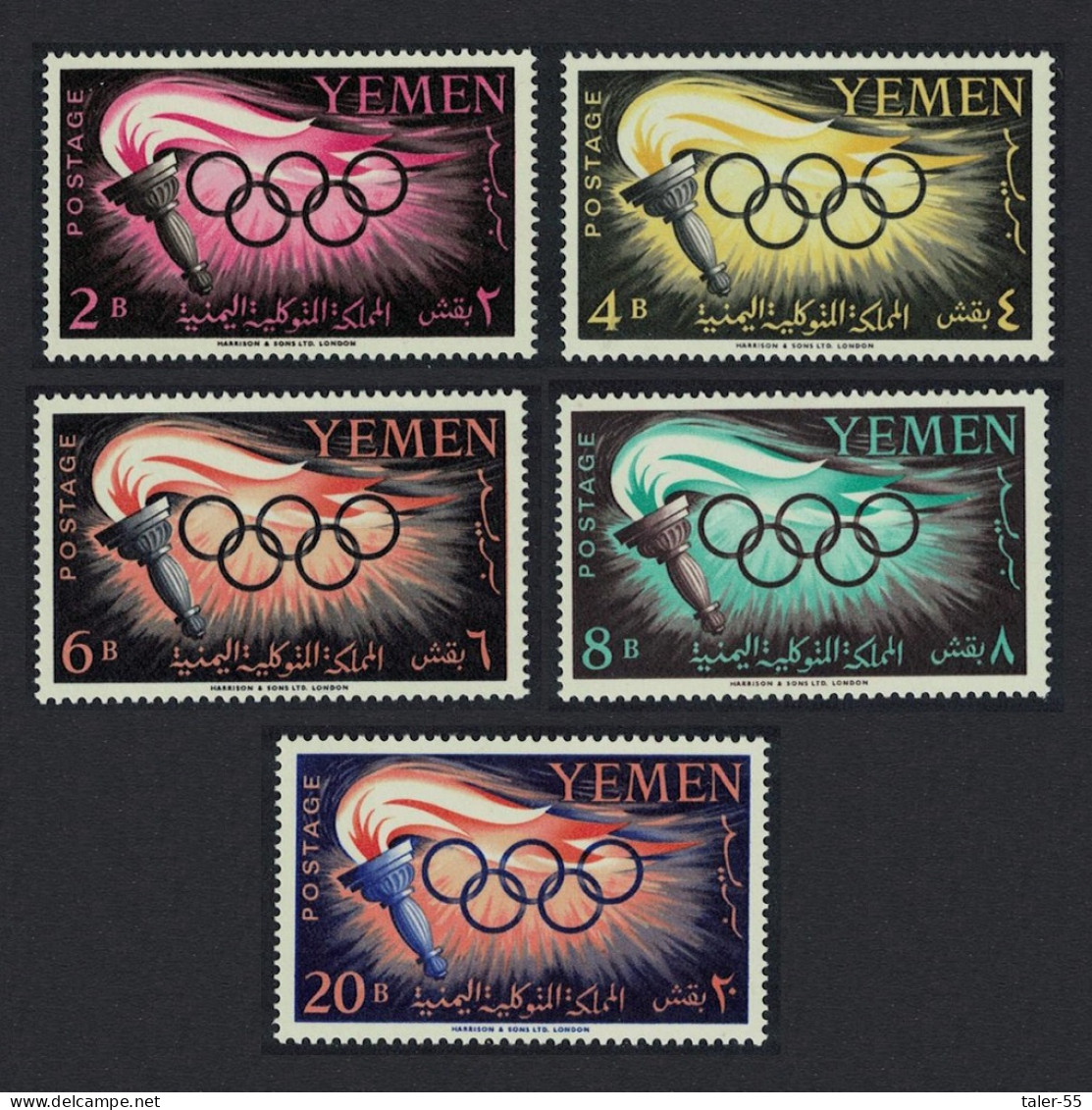Yemen Olympic Games Rome 5v 1960 MNH SG#126-130 Sc#98-102 - Yemen