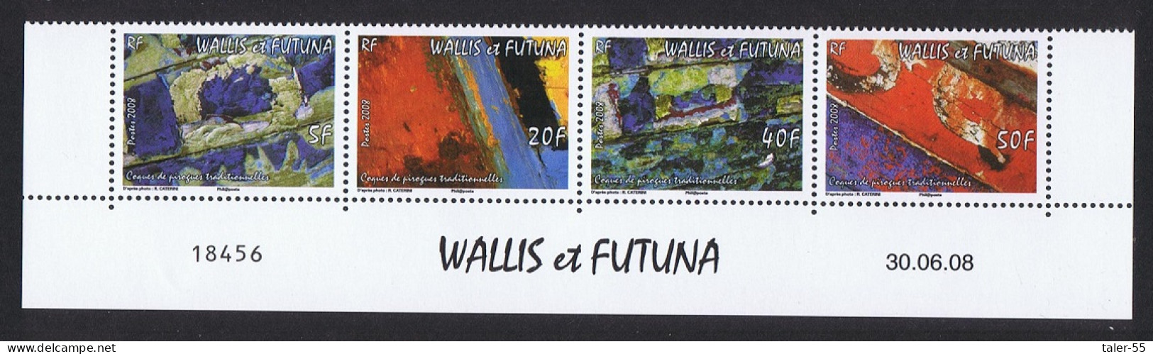 Wallis And Futuna Hulls Of Traditional Canoes Bottom Strip Of 4v 2008 MNH SG#942-945 - Ongebruikt