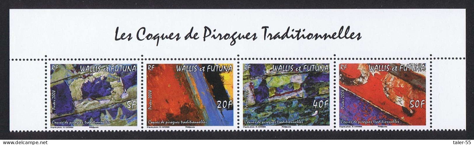 Wallis And Futuna Hulls Of Traditional Canoes Top Strip Of 4v 2008 MNH SG#942-945 - Unused Stamps