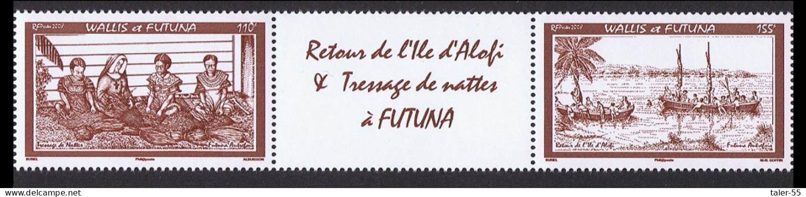 Wallis And Futuna In The Past 2v Strip With Label 2008 MNH SG#938-939 - Nuevos