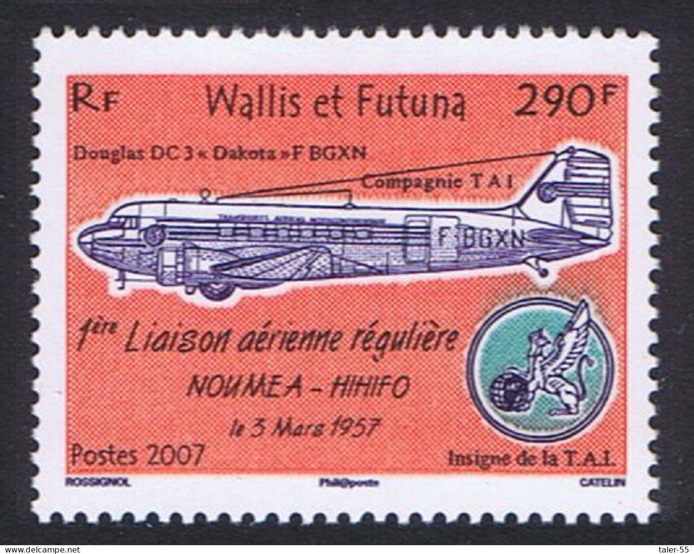 Wallis And Futuna First Regular Flight Noumea-Hihifo 2007 MNH SG#912 - Ongebruikt