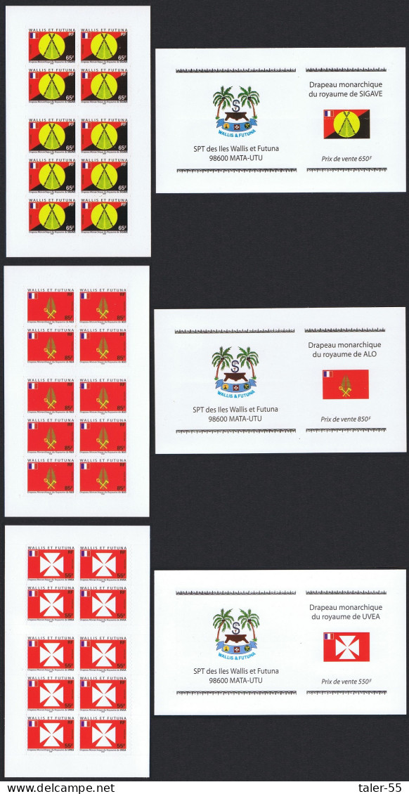 Wallis And Futuna Flags Self-adhesive 3 Booklets Below Face Value 2006 MNH SG#887=892 MI#922=927 - Ungebraucht