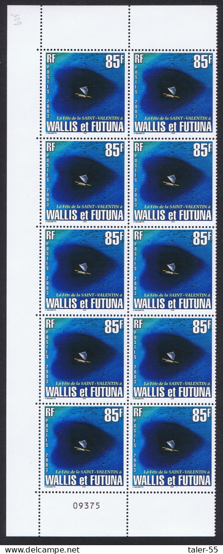 Wallis And Futuna St Valentine's Day Block Of 10 2003 MNH SG#818 Sc#564 - Unused Stamps