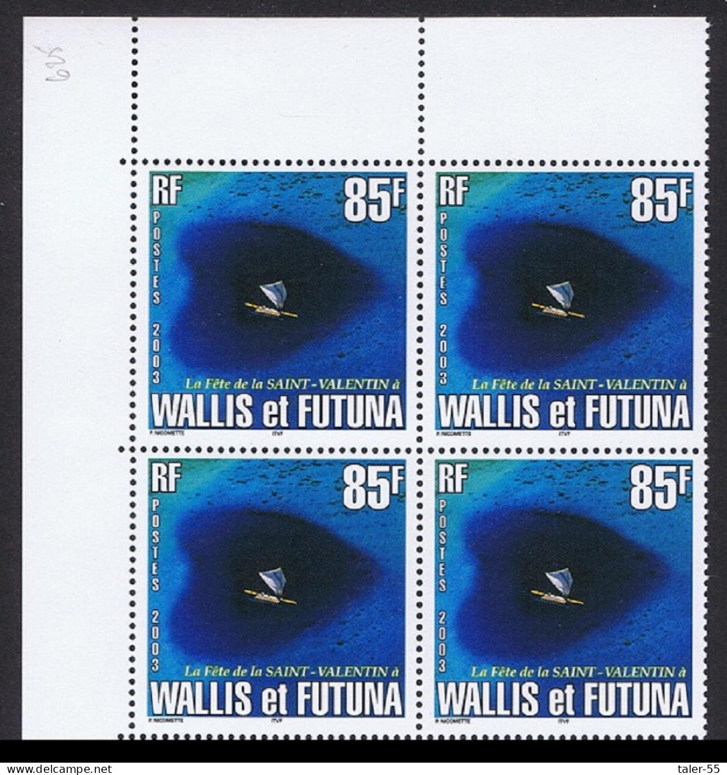 Wallis And Futuna St Valentine's Day Top Block Of 4 2003 MNH SG#818 Sc#564 - Nuevos