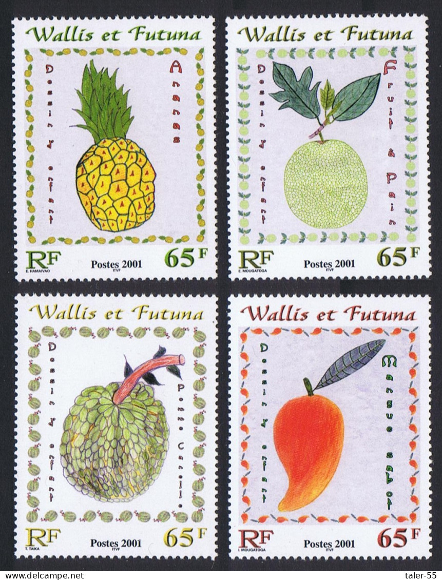 Wallis And Futuna Children's Fruit Paintings 4v 2001 MNH SG#784-787 Sc#545-546 - Nuovi