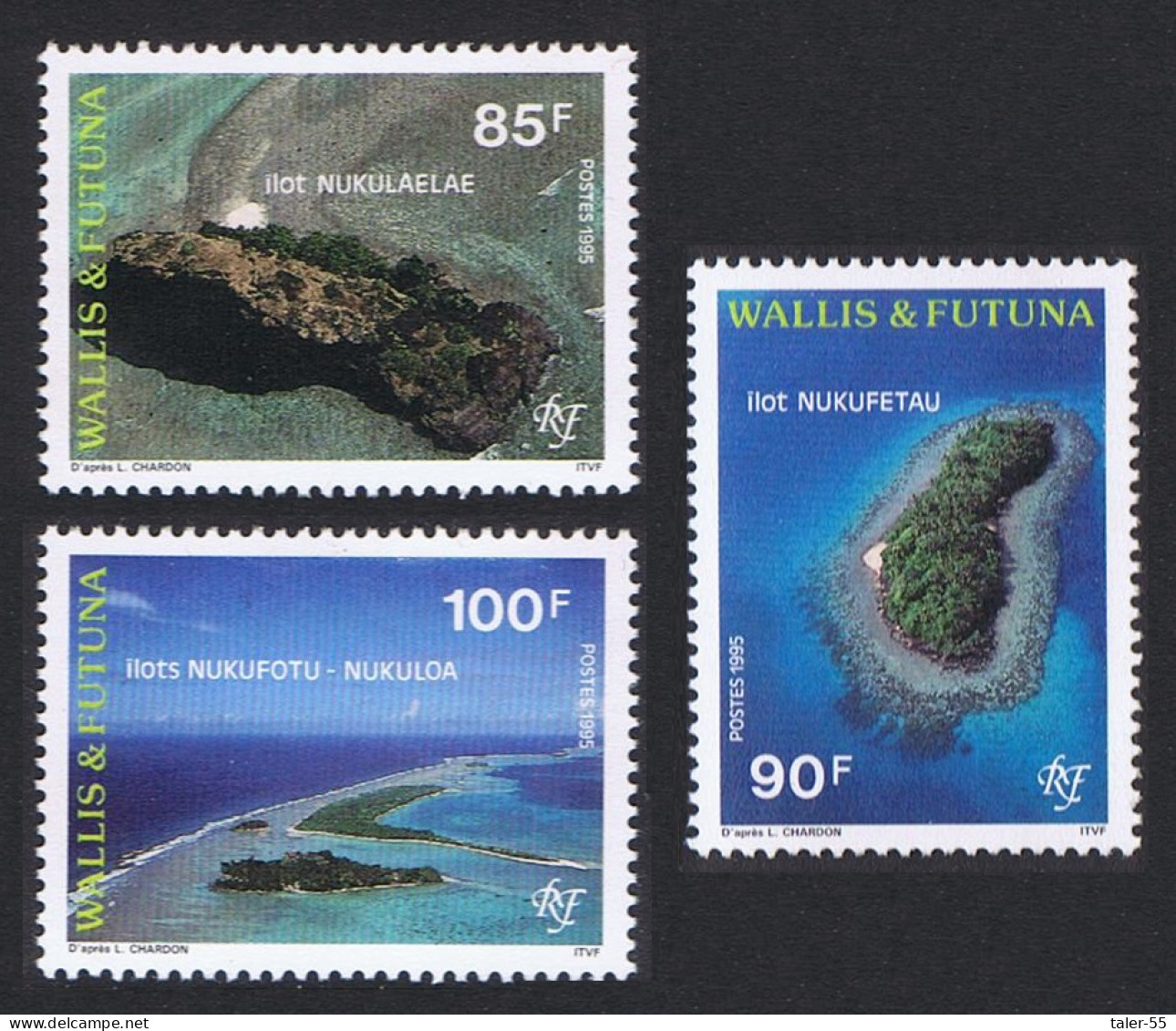 Wallis And Futuna Aerial View Of Lagoon Islets 3v 1995 MNH SG#655-657 Sc#465-467 - Nuevos