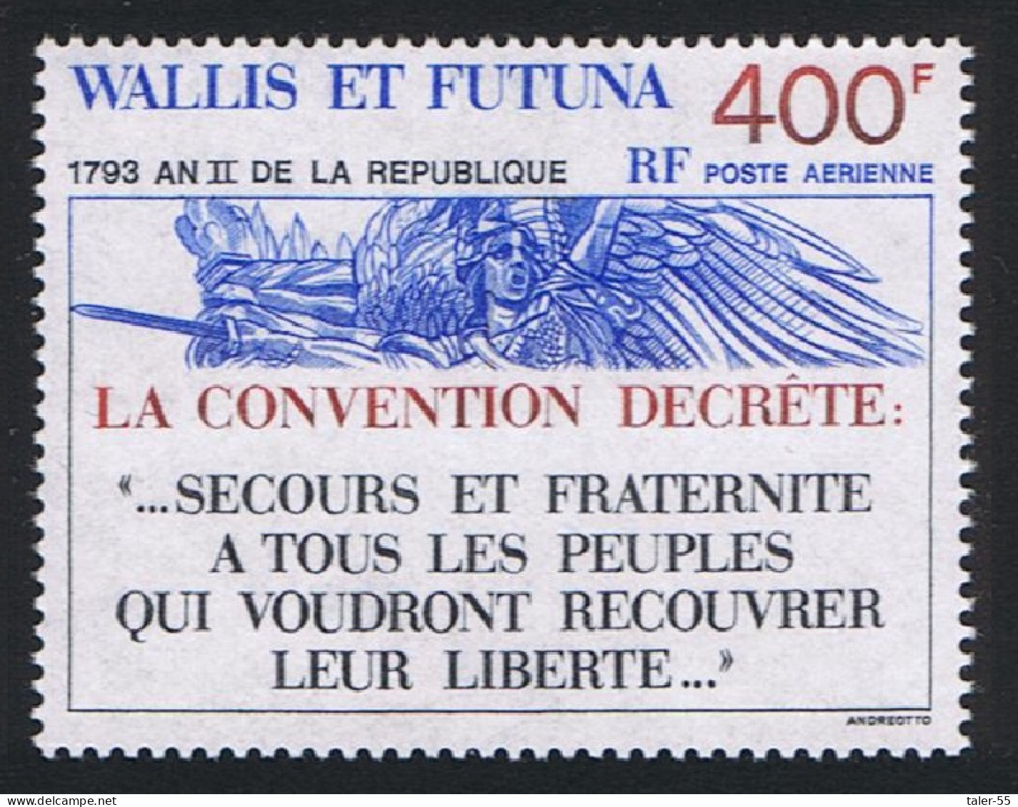 Wallis And Futuna First French Republic Second Year 1993 MNH SG#634 Sc#C174 - Unused Stamps