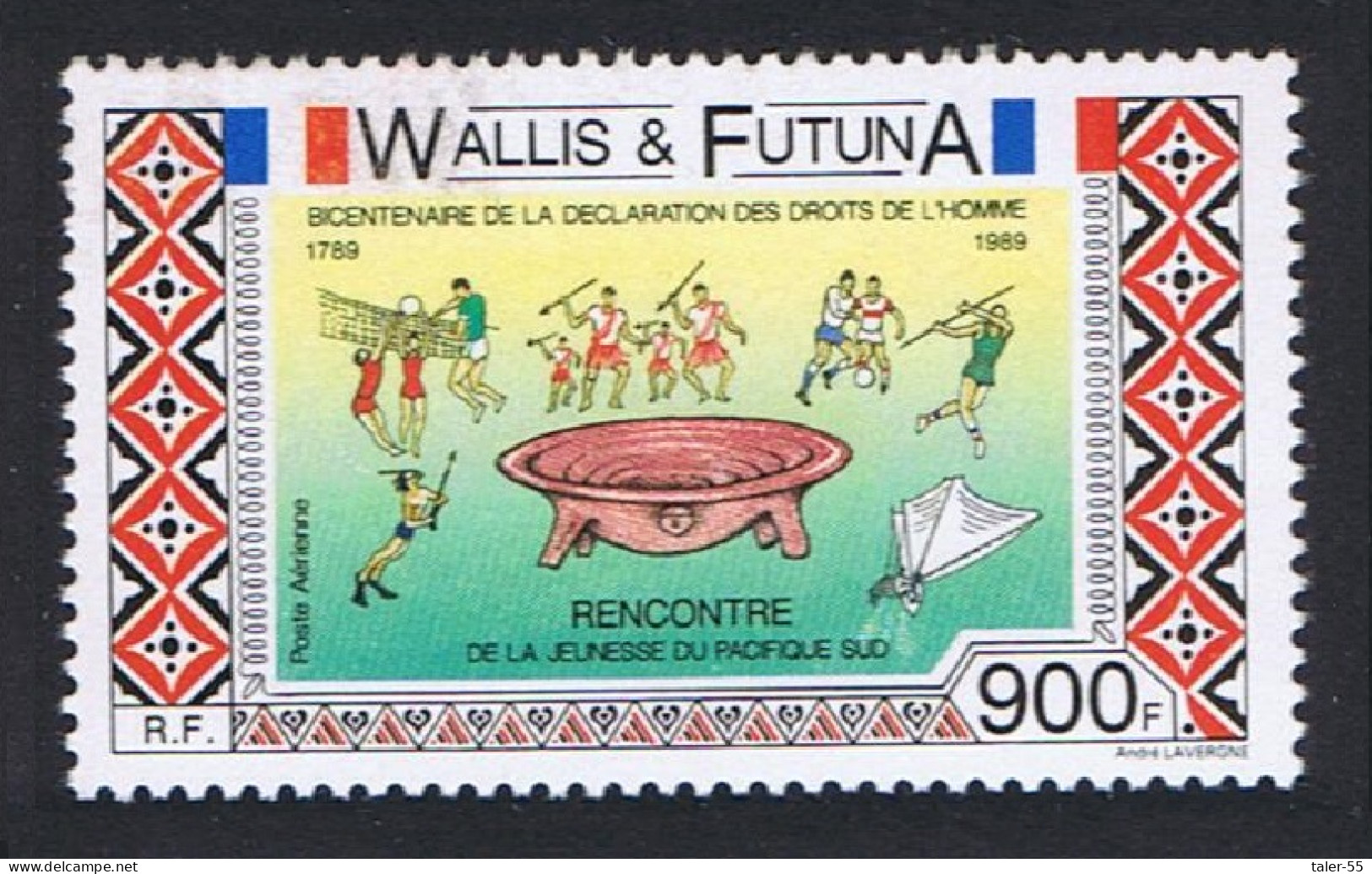 Wallis And Futuna Football Soccer Declaration Of Human Rights 1989 MNH SG#549 MI#569 Sc#384 - Ungebraucht