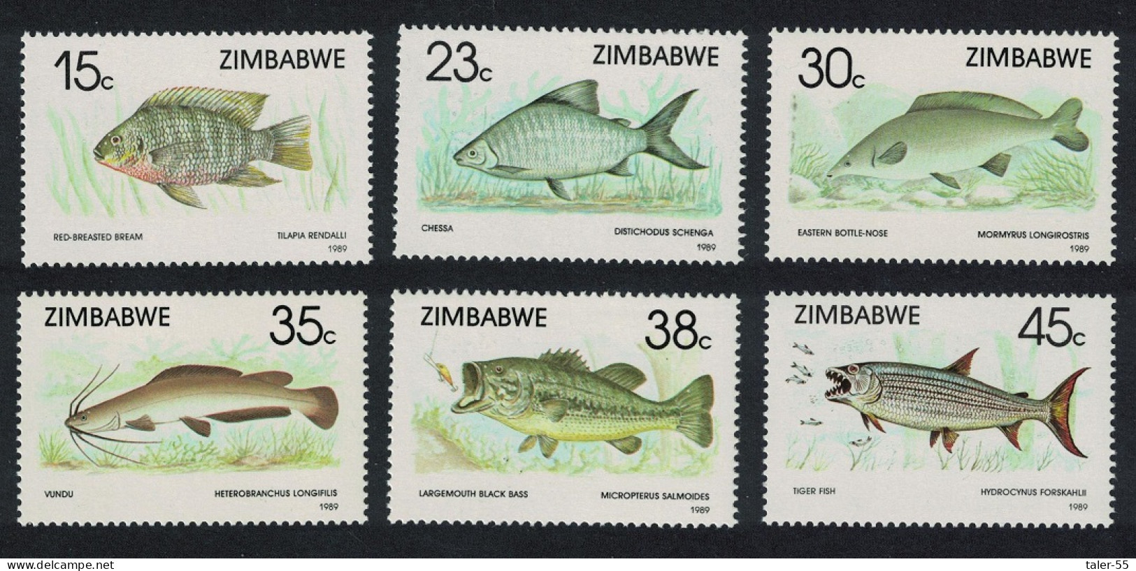 Zimbabwe Fish 6v 1989 MNH SG#756-761 - Zimbabwe (1980-...)