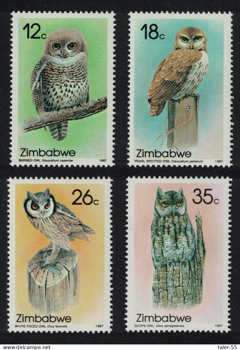 Zimbabwe Owls 4v 1987 MNH SG#710-713 - Zimbabwe (1980-...)