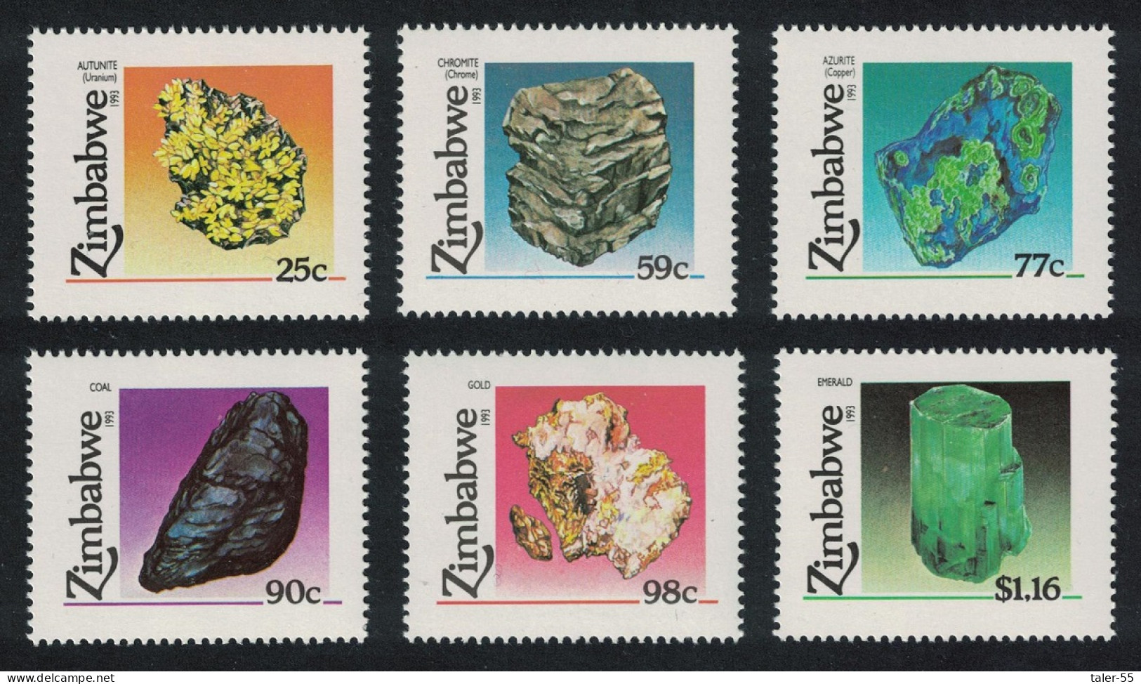 Zimbabwe Minerals 6v 1993 MNH SG#844-849 - Zimbabwe (1980-...)