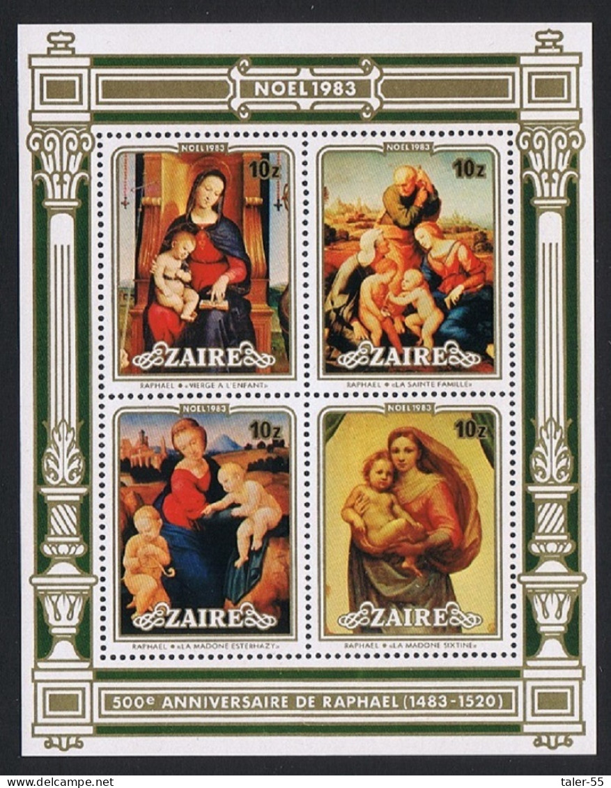 Zaire 500th Birth Anniversary Of Raphael MS 1983 MNH SG#MS1171 Sc#119-130 - Unused Stamps