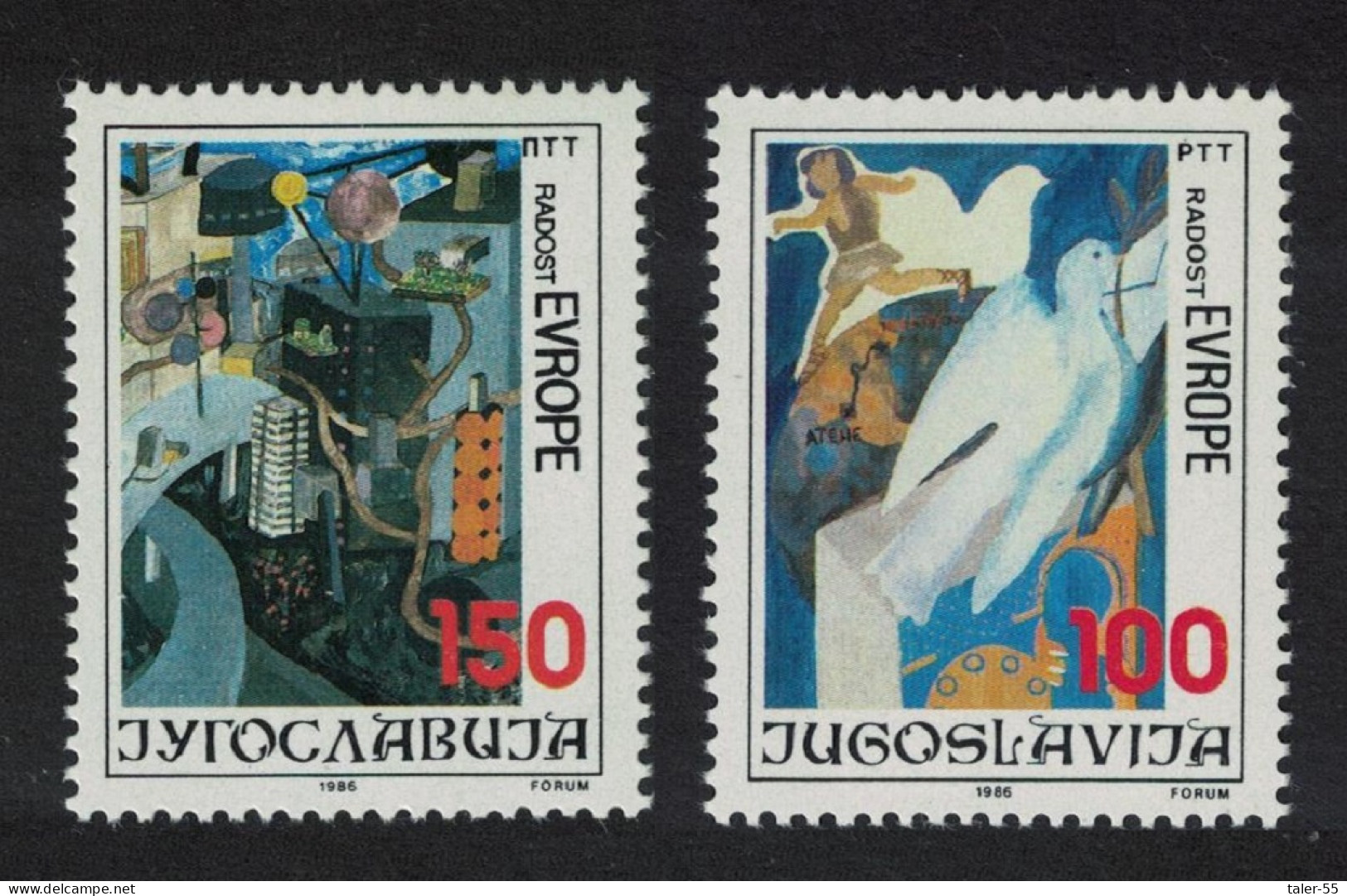 Yugoslavia 18th Joy Of Europe Meeting Belgrade Children's Paintings 2v 1986 MNH SG#2343-2344 - Autres & Non Classés