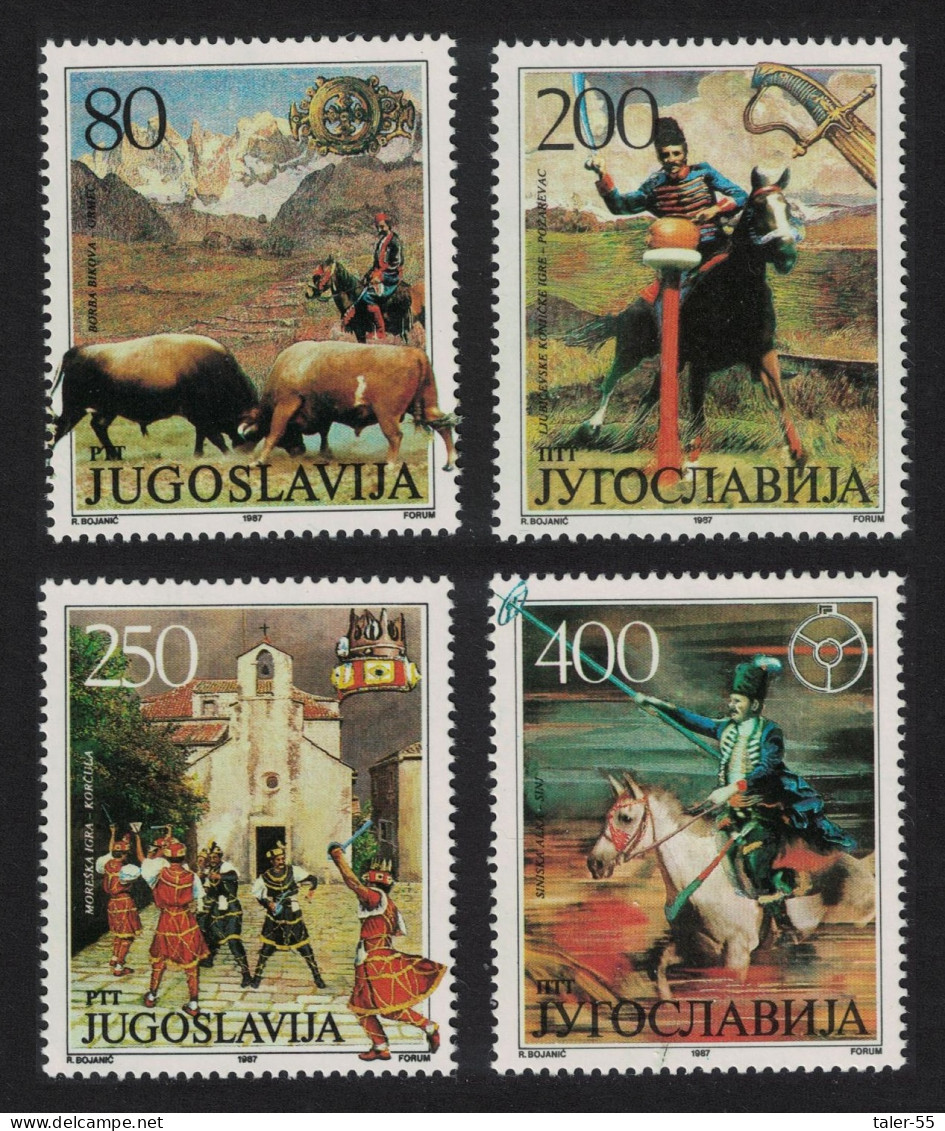 Yugoslavia Museum Exhibits Folk Games 4v 1987 MNH SG#2424-2427 - Autres & Non Classés