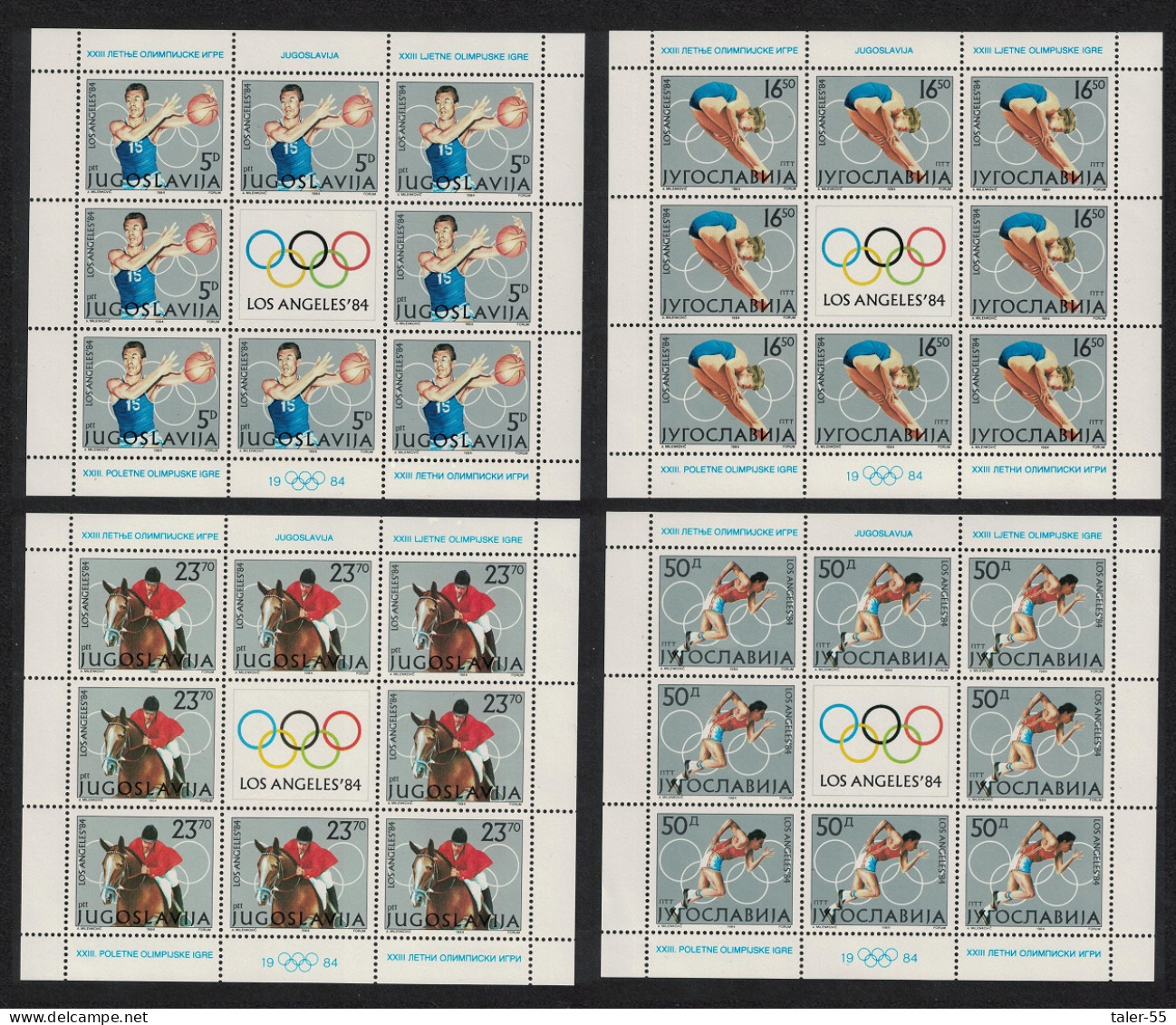 Yugoslavia Olympic Games Los Angeles 4v Sheetlets 1984 MNH SG#2144-2147 - Autres & Non Classés