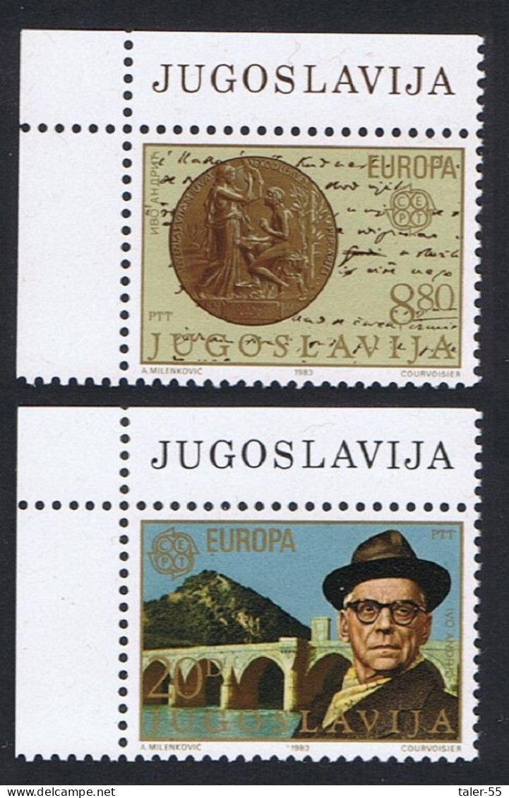Yugoslavia Nobel Prize Winners Europa CEPT 2v Corners 1983 MNH SG#2075-2076 Sc#1626-1627 - Autres & Non Classés