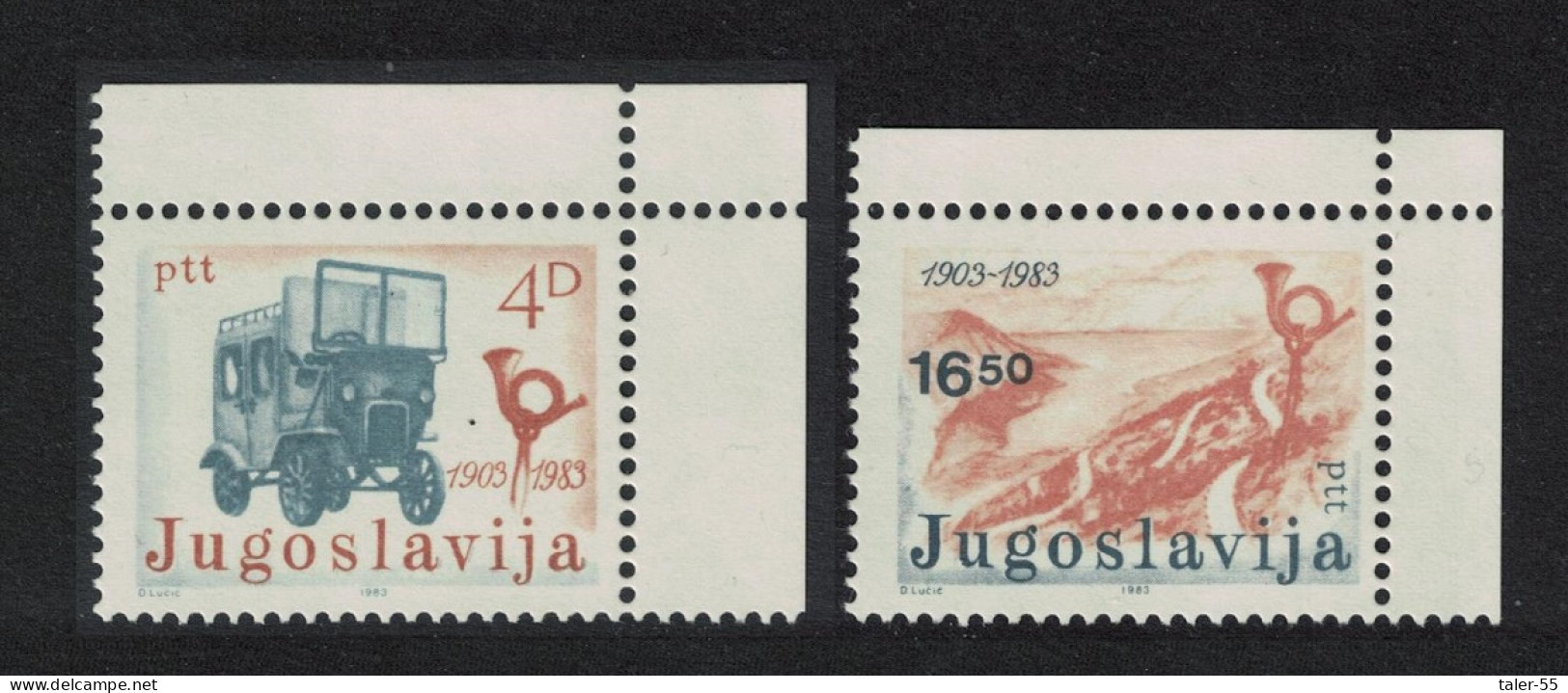 Yugoslavia 80th Anniversary Of Postbus Service In Montenegro 2v Corners 1983 MNH SG#2082-2083 - Autres & Non Classés