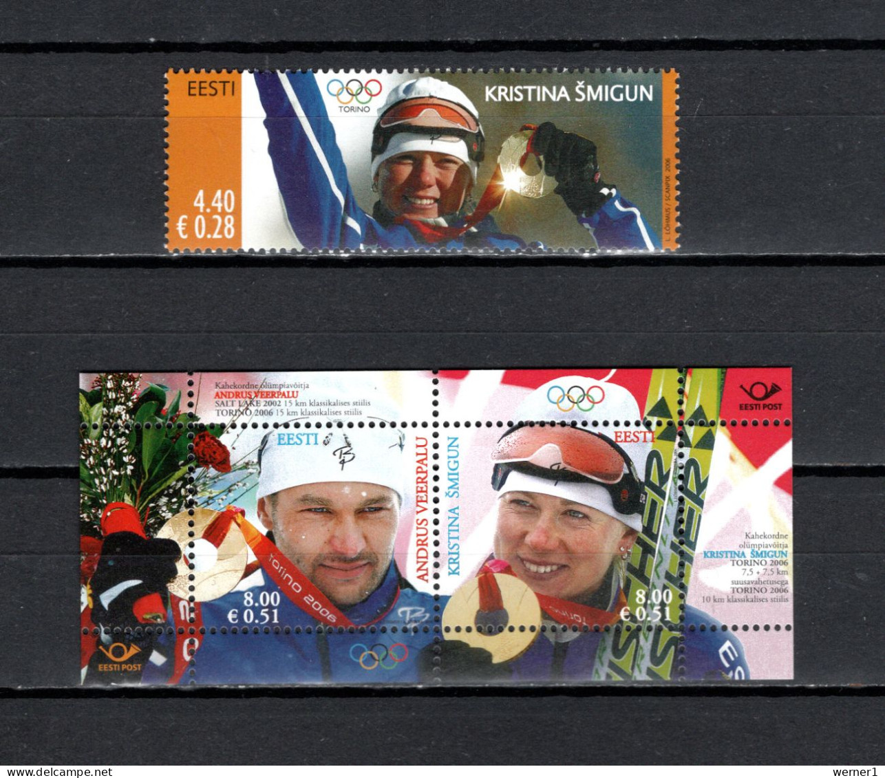 Estonia 2006 Olympic Games Turin Torino, Stamp + S/s MNH - Winter 2006: Turin