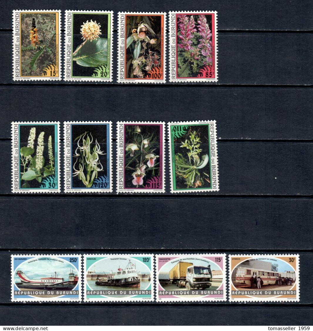 Burundi-1995 .2 Issues- Transport-4v+Flowers-8 V..MNH - Verzamelingen